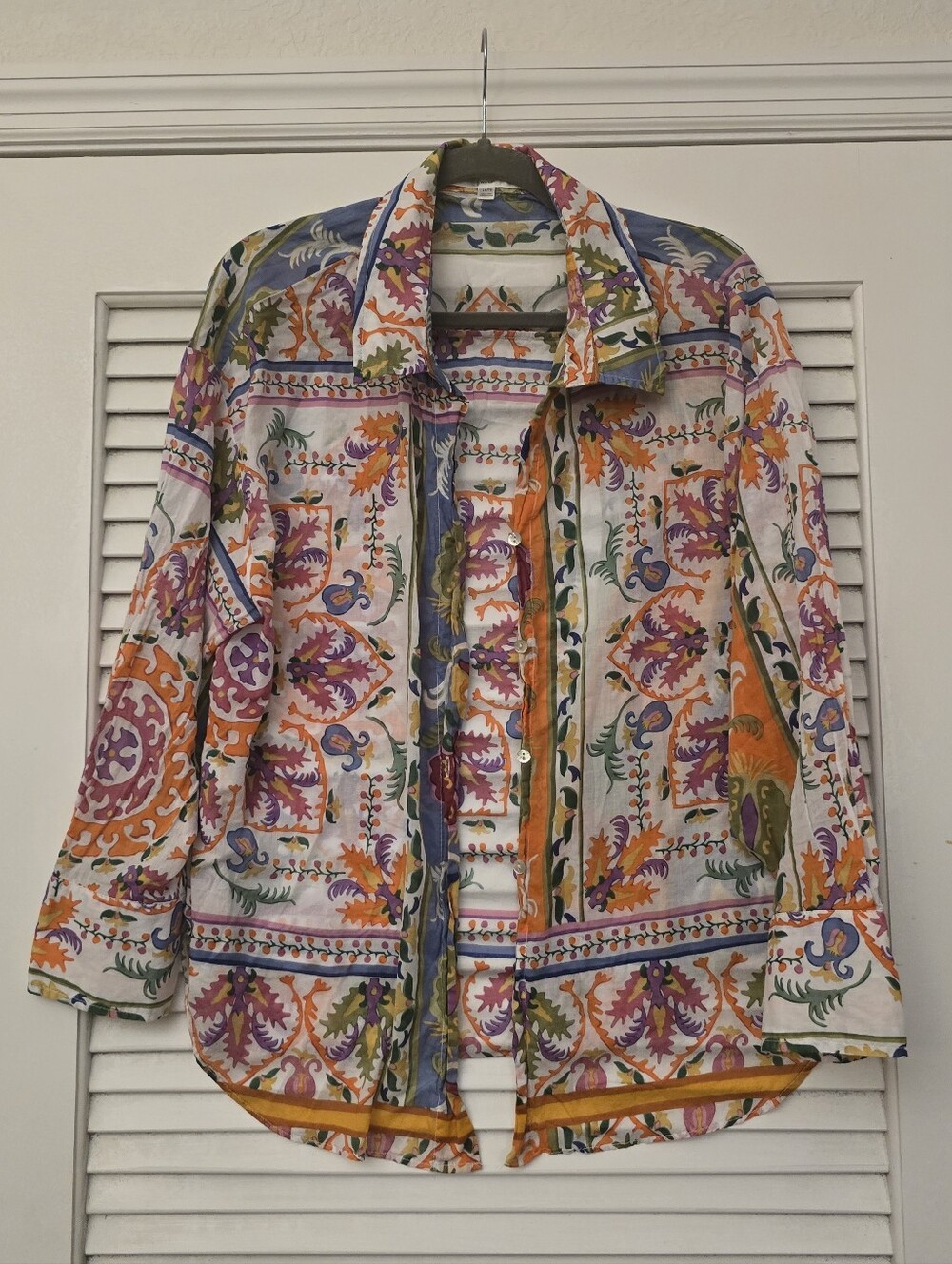 Printed 100% Cotton Floral Paisley Button Shirt Size 1X Chelsea & Theodore